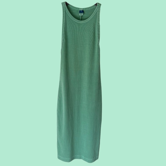 GAP High Neck Ribbed Tank Dress | Light Green | XS - Picture 1 of 6